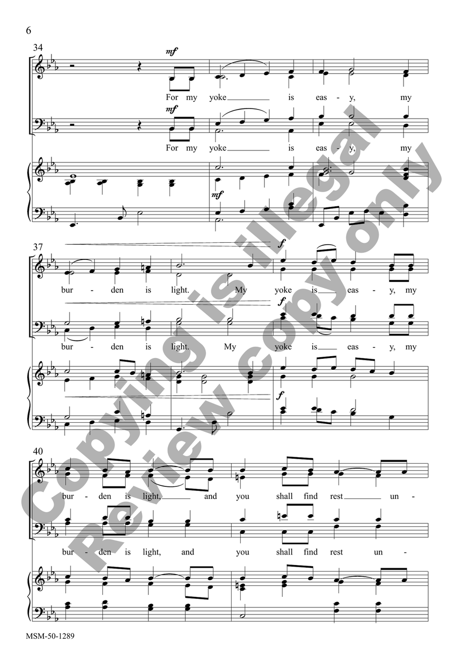 Come to Me Come to Me 4-Part scores gallery preview page 6