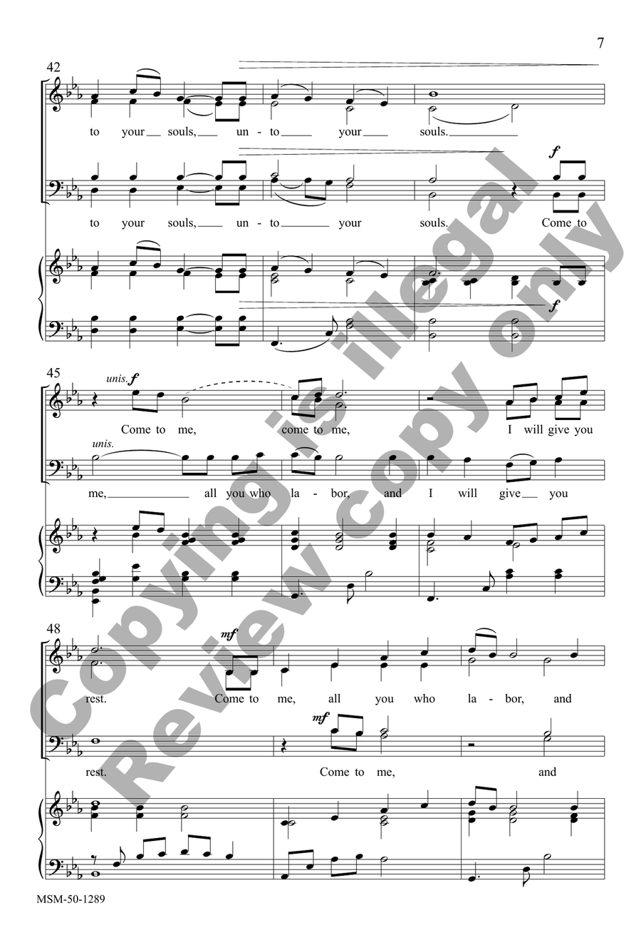 Come to Me Come to Me 4-Part scores gallery preview page 7