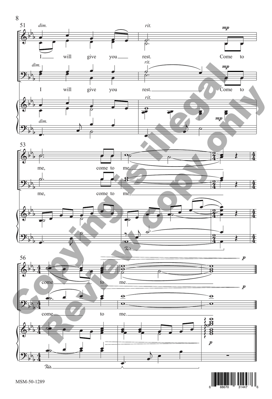 Come to Me Come to Me 4-Part scores gallery preview page 8