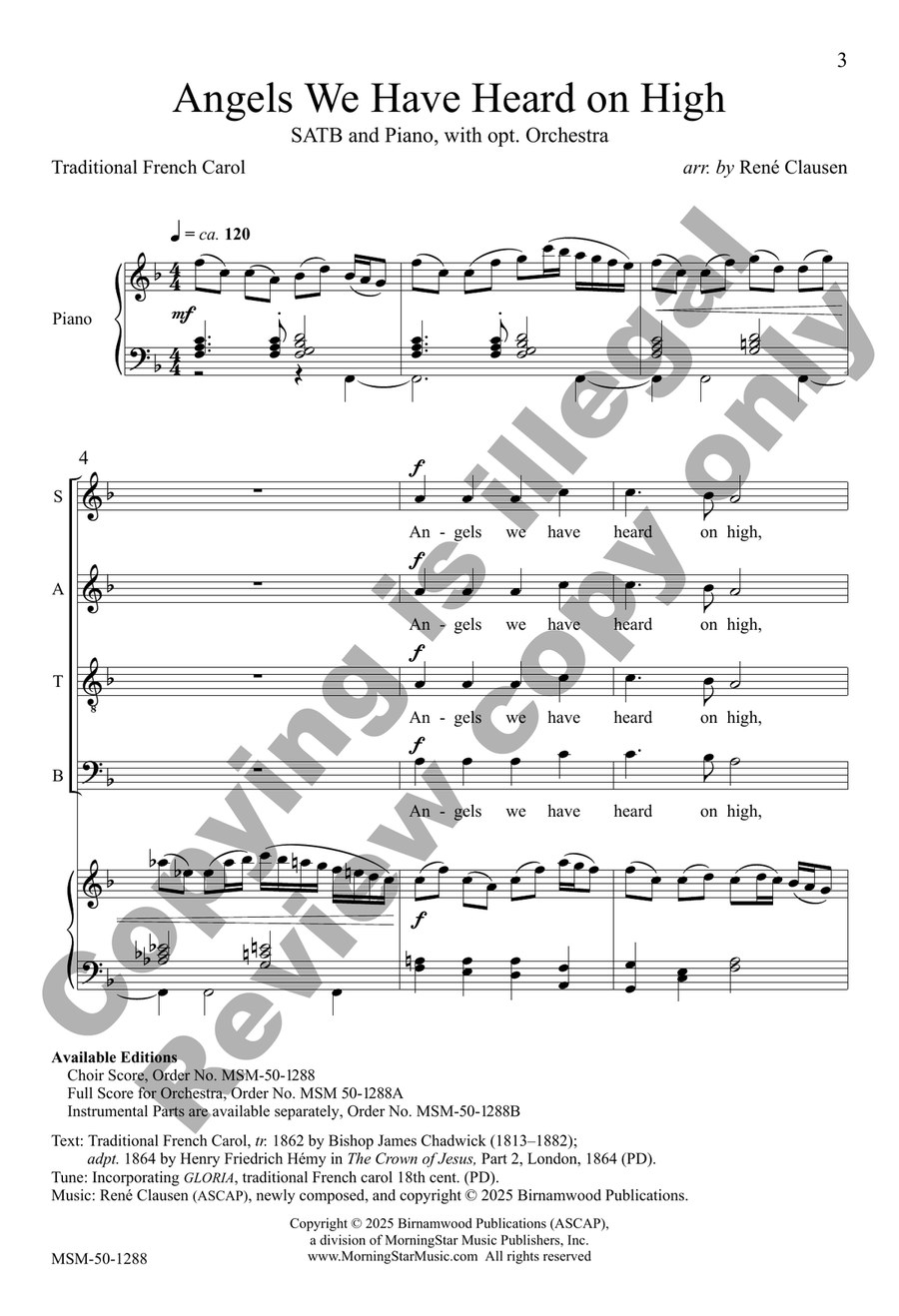 Angels We Have Heard on High (Choral Score) 4-Part scores gallery preview page 2