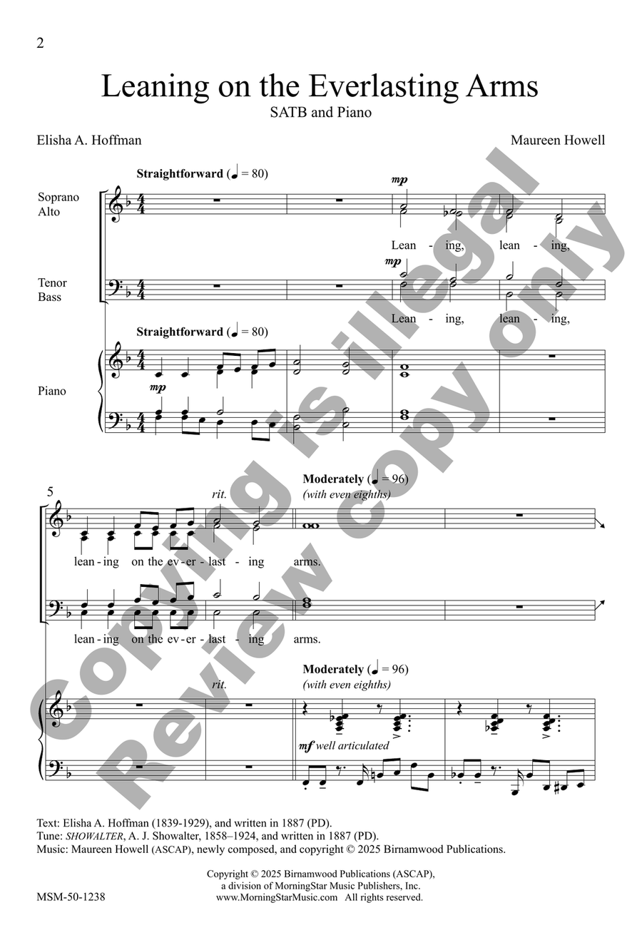 Leaning on the Everlasting Arms 4-Part scores gallery preview page 2
