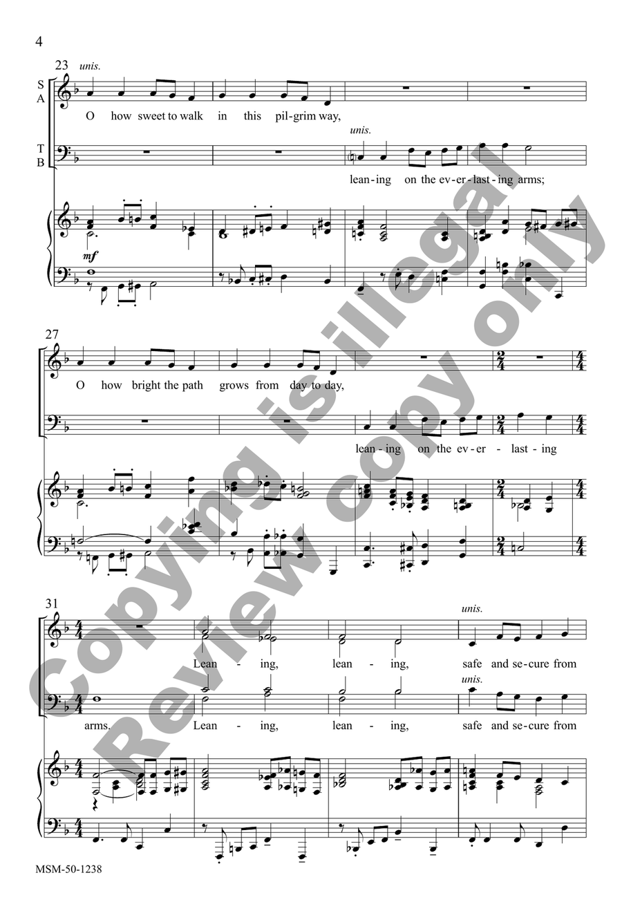 Leaning on the Everlasting Arms 4-Part scores gallery preview page 4