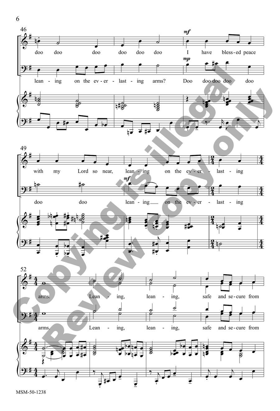 Leaning on the Everlasting Arms 4-Part scores gallery preview page 6
