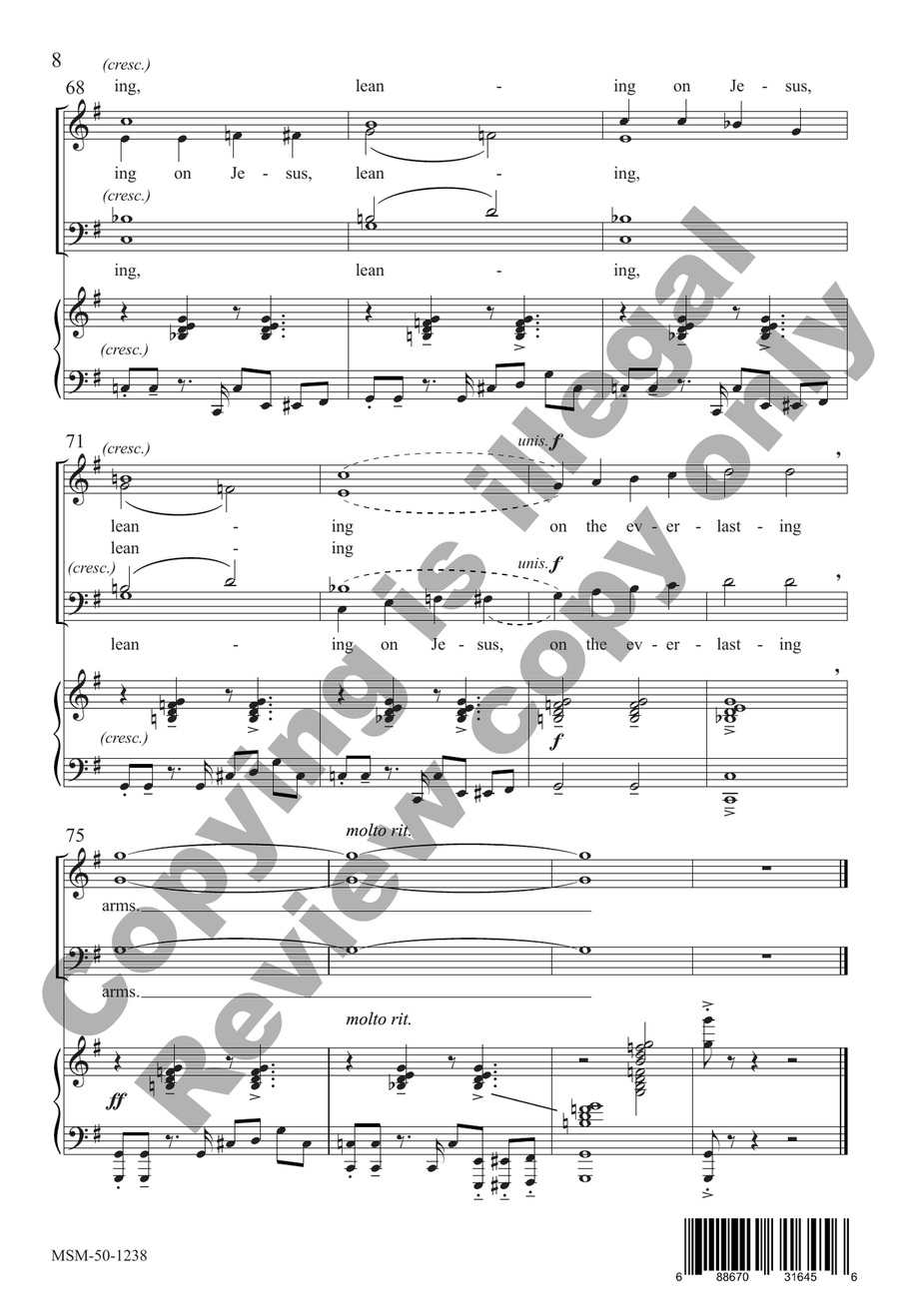 Leaning on the Everlasting Arms 4-Part scores gallery preview page 8