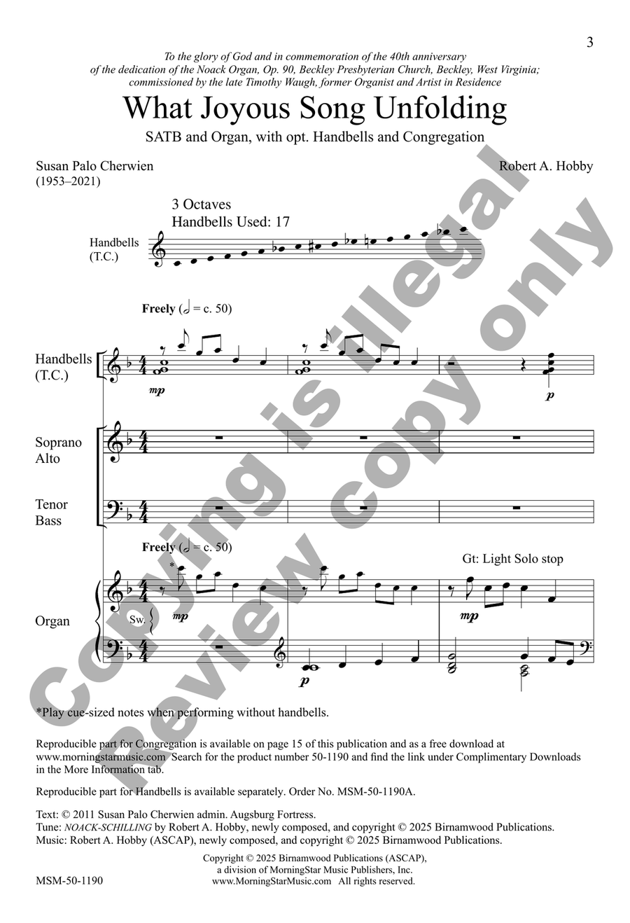 What Joyous Song Unfolding (Choral Score) 4-Part scores gallery preview page 2
