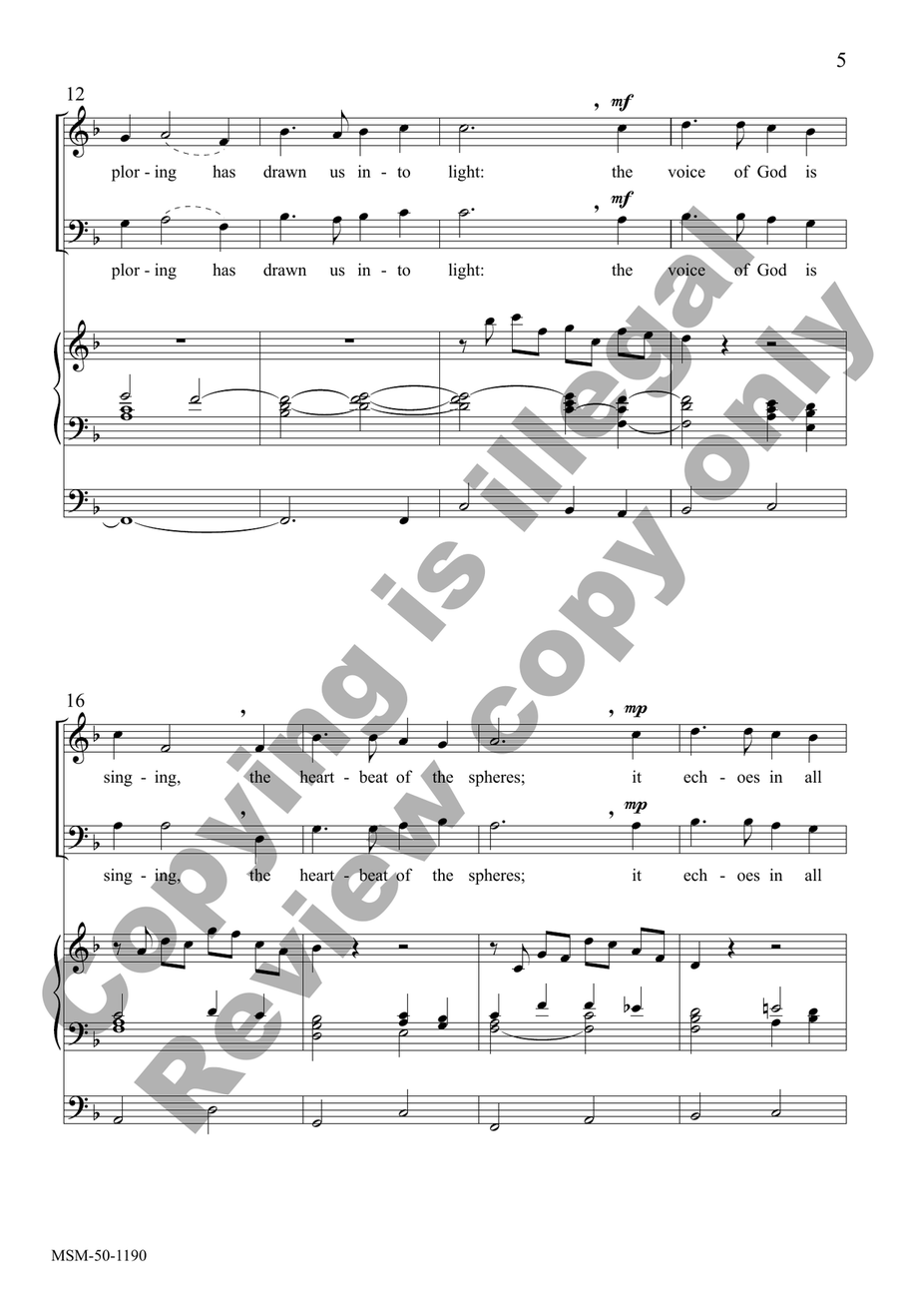 What Joyous Song Unfolding (Choral Score) 4-Part scores gallery preview page 4