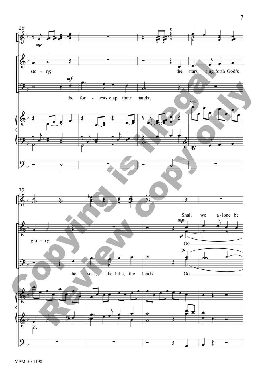 What Joyous Song Unfolding (Choral Score) 4-Part scores gallery preview page 6