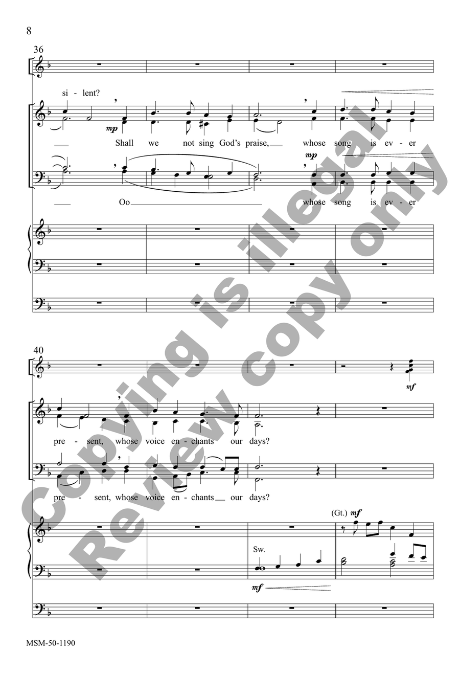 What Joyous Song Unfolding (Choral Score) 4-Part scores gallery preview page 7