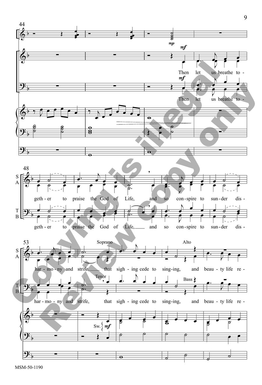 What Joyous Song Unfolding (Choral Score) 4-Part scores gallery preview page 8