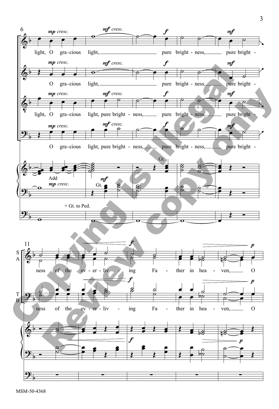 O Gracious Light O Gracious Light 4-Part scores gallery preview page 3
