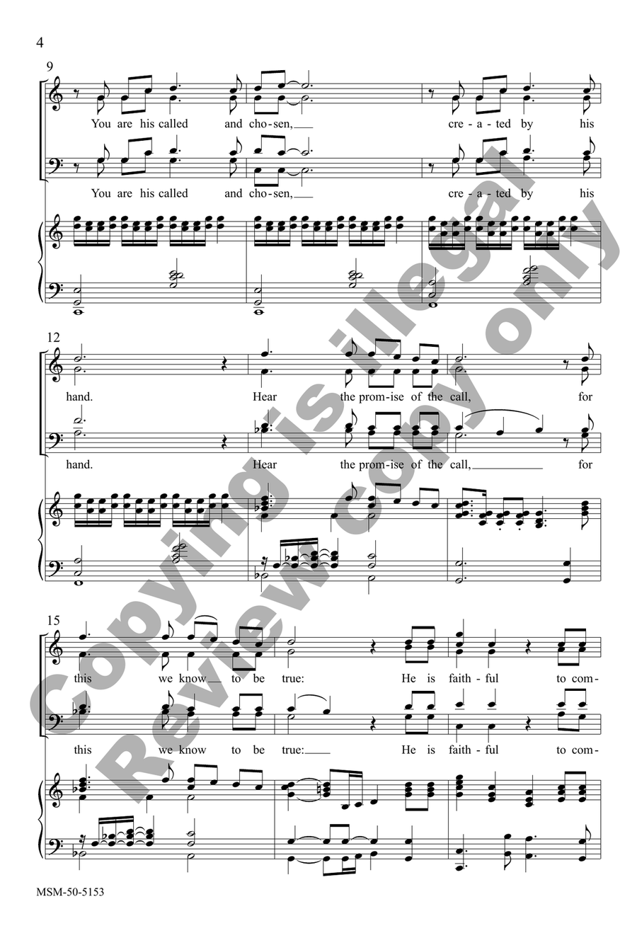The Promise of the Call (Choral Score) 4-Part scores gallery preview page 4