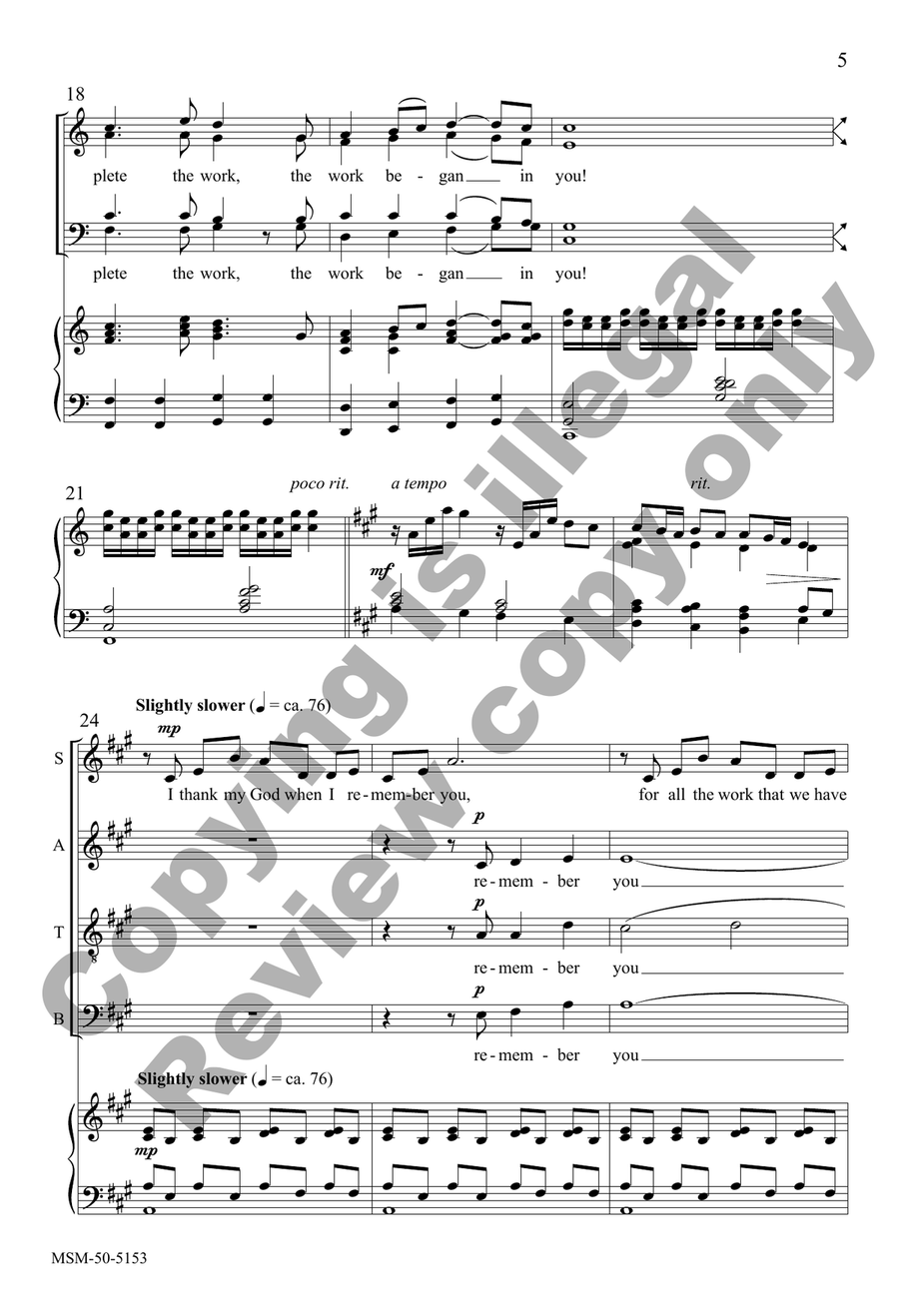 The Promise of the Call (Choral Score) 4-Part scores gallery preview page 5