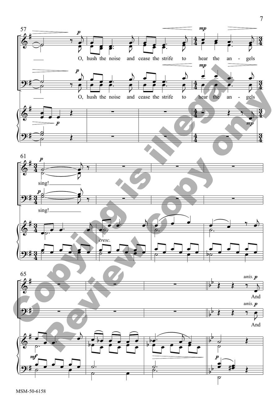 Hear the Angels Sing (Choral Score) 4-Part scores gallery preview page 7