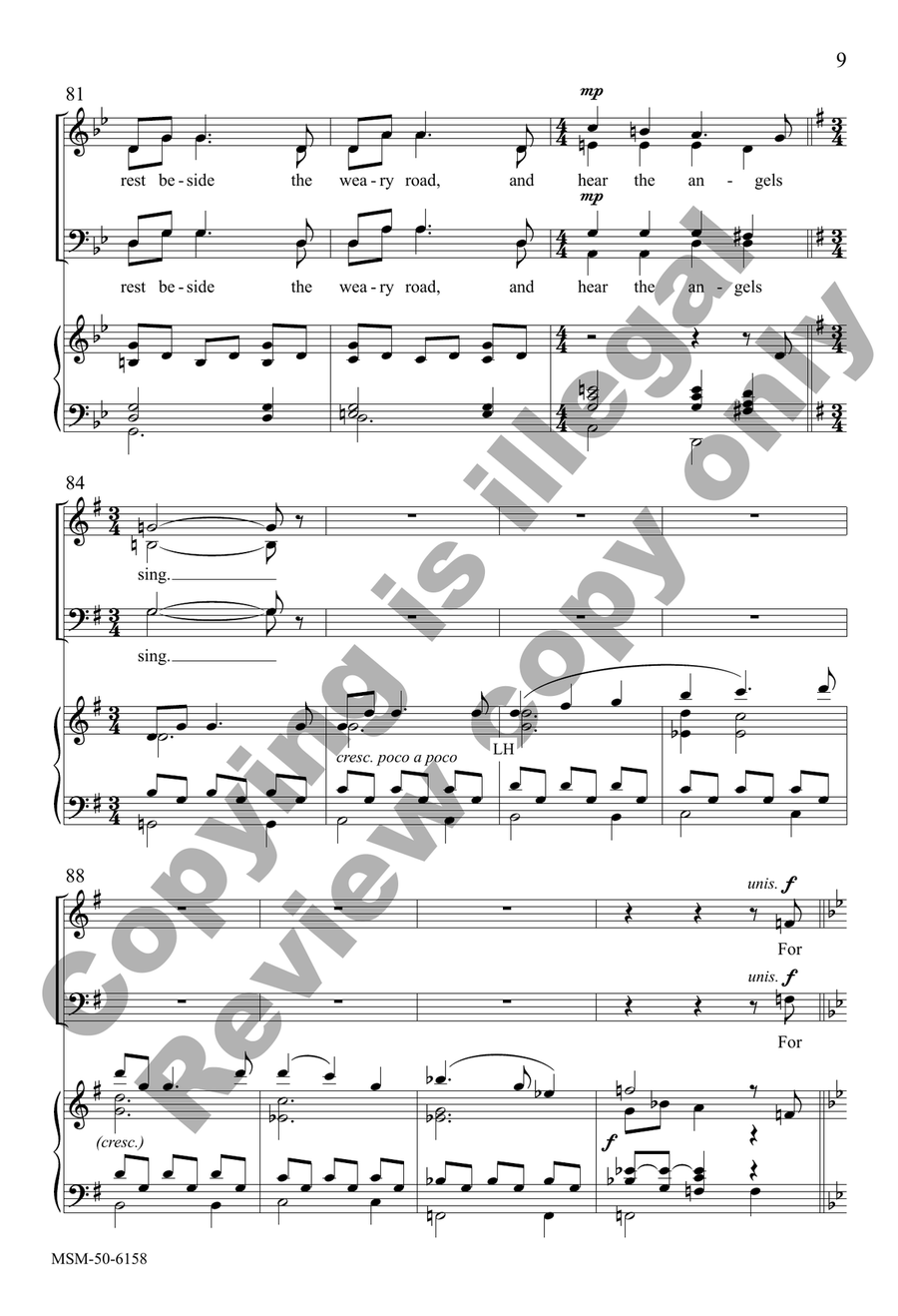 Hear the Angels Sing (Choral Score) 4-Part scores gallery preview page 9