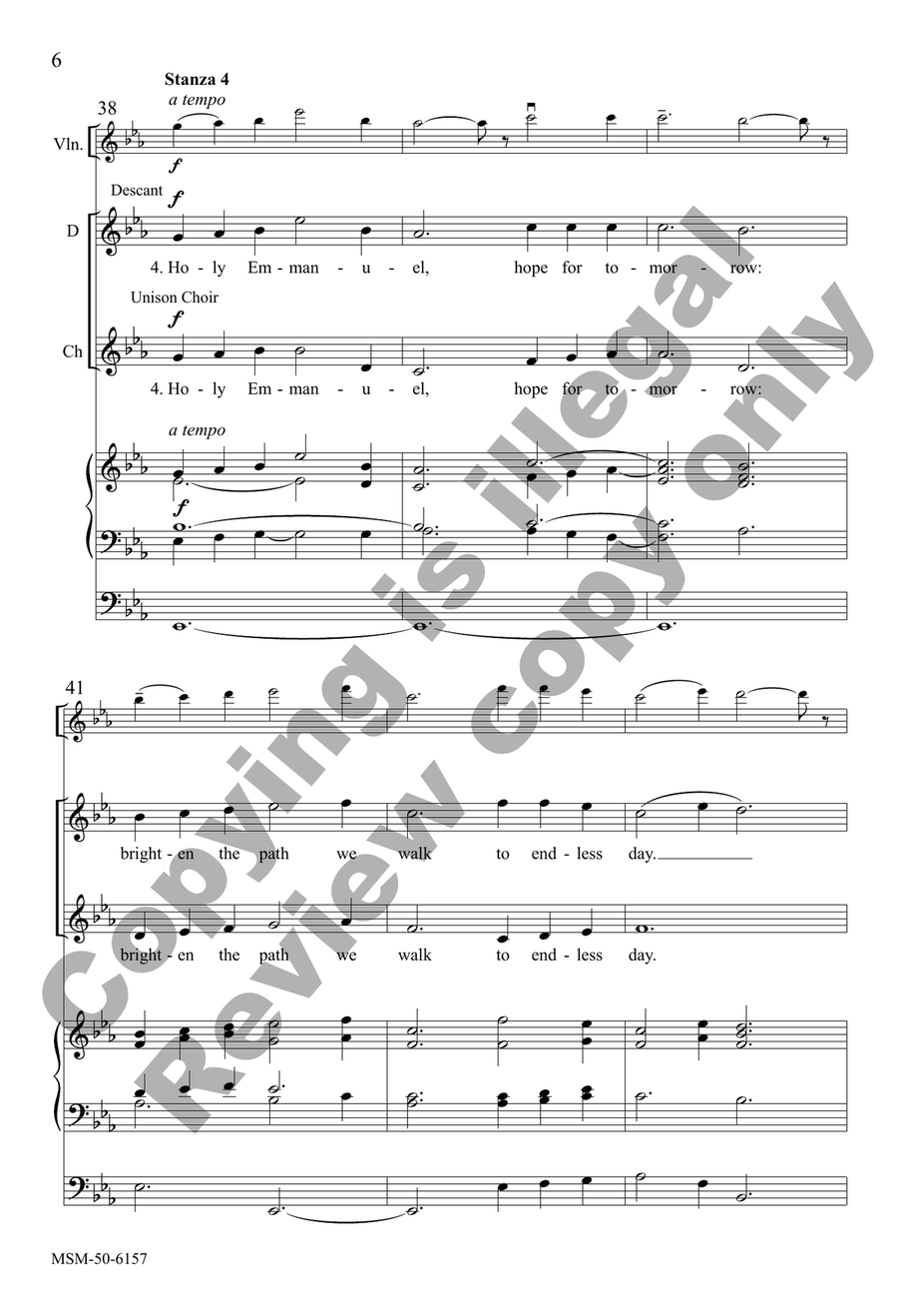 Holy Emmanuel, God with Us Ever (Choral Score) 4-Part scores gallery preview page 6