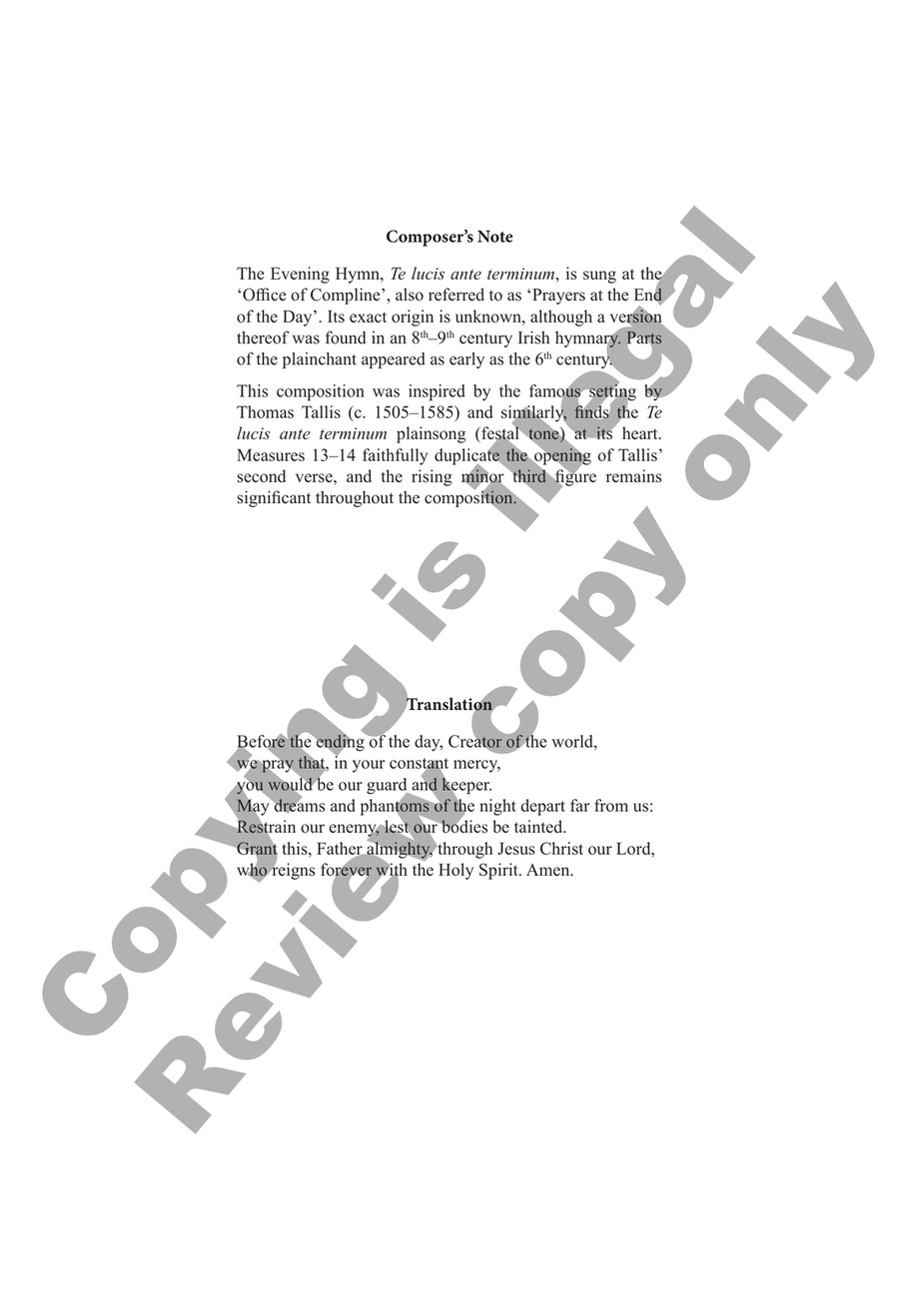 Te lucis ante terminum Te lucis ante terminum 4-Part scores gallery preview page 2
