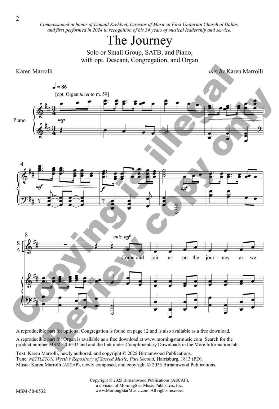 The Journey (Choral Score) 4-Part scores gallery preview page 2