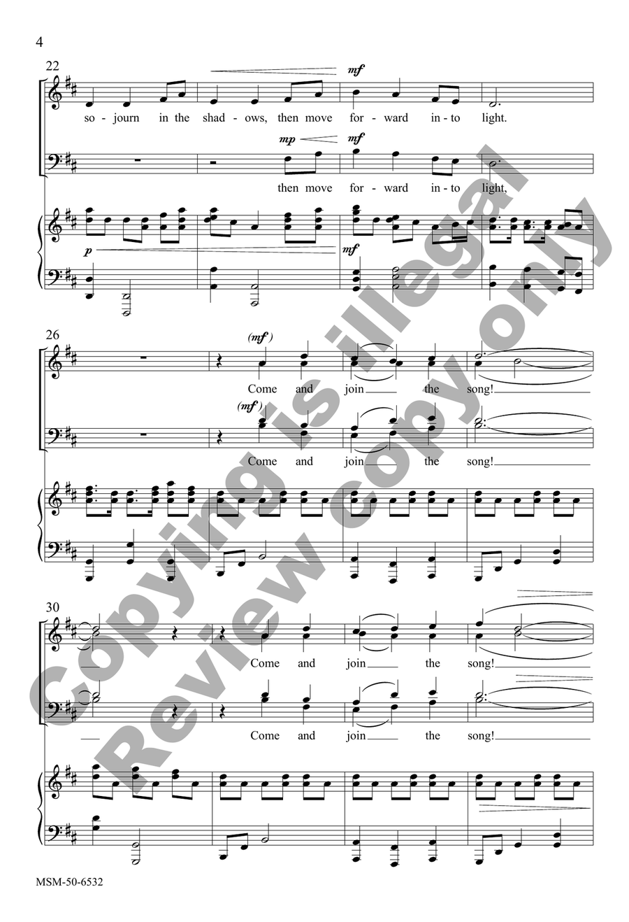 The Journey (Choral Score) 4-Part scores gallery preview page 4