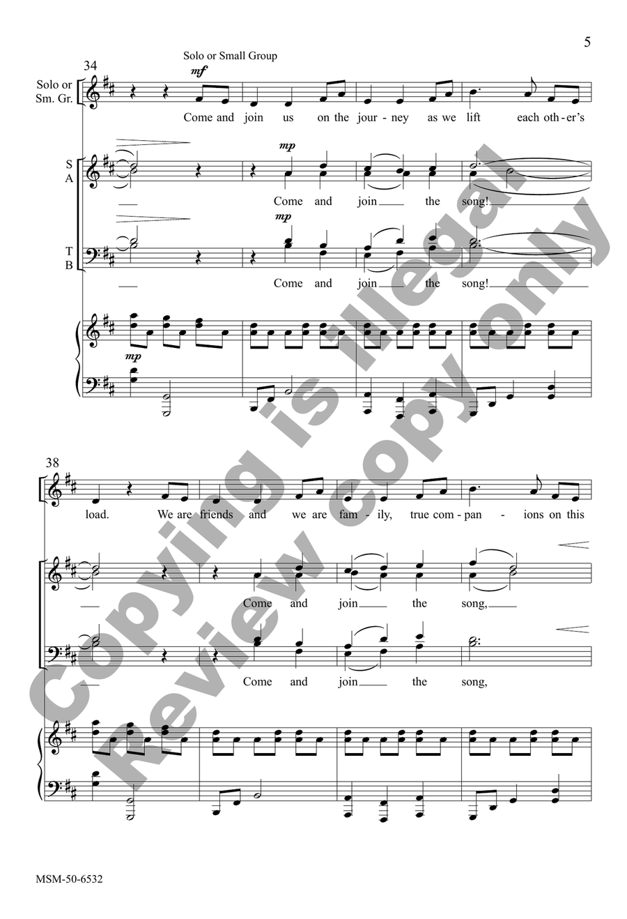 The Journey (Choral Score) 4-Part scores gallery preview page 5