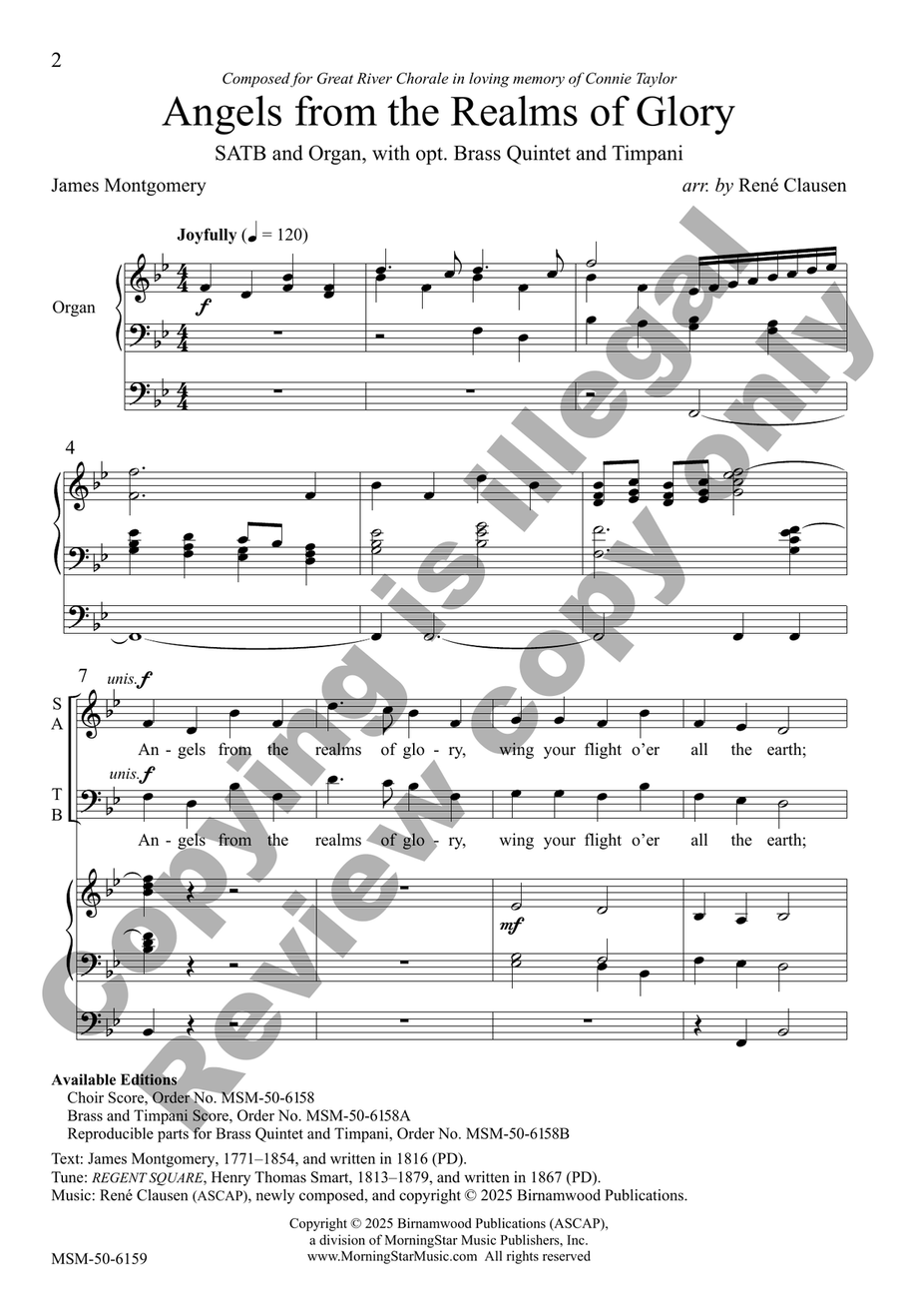 Angels from the Realms of Glory (Choral Score) 4-Part scores gallery preview page 2