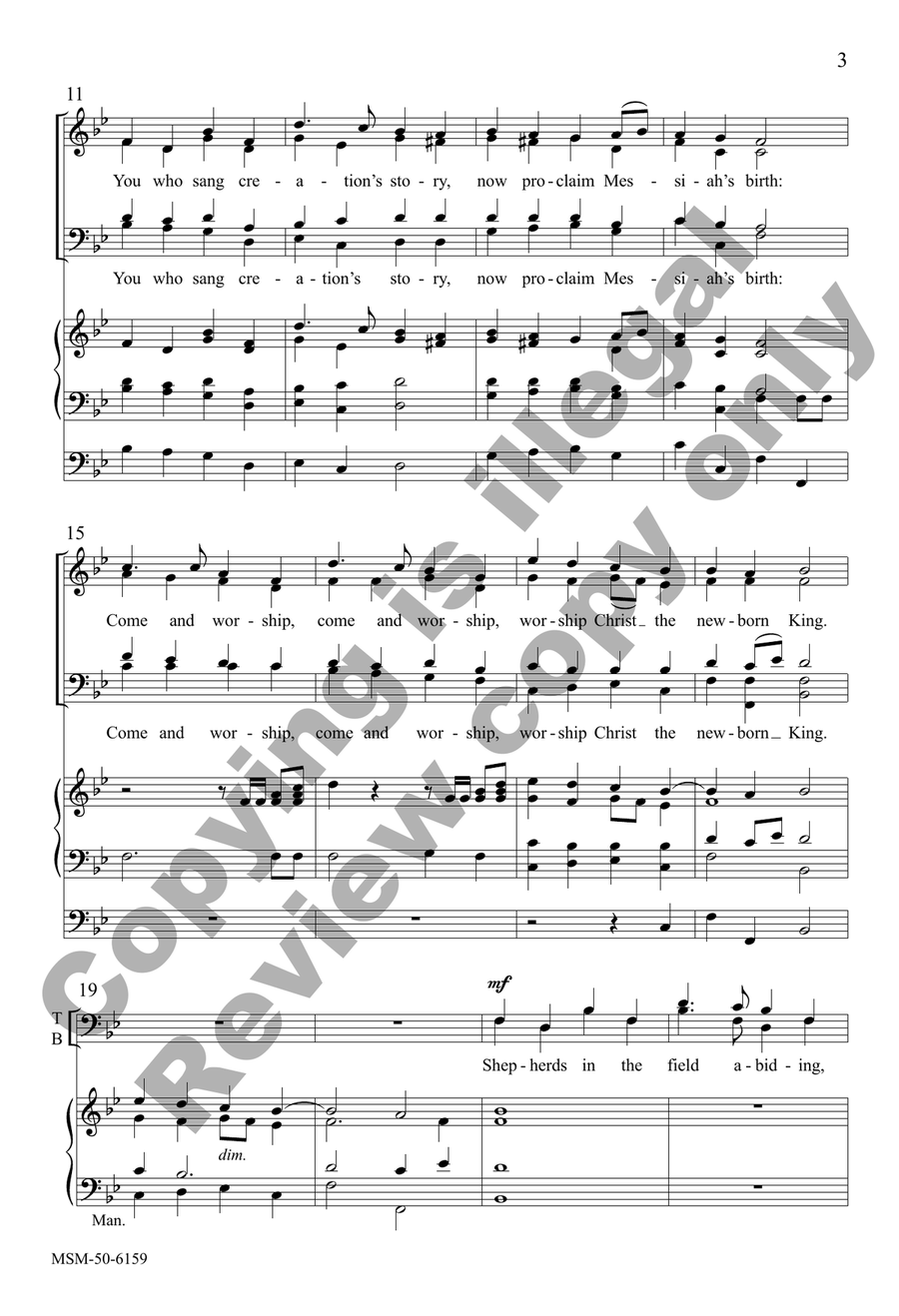 Angels from the Realms of Glory (Choral Score) 4-Part scores gallery preview page 3