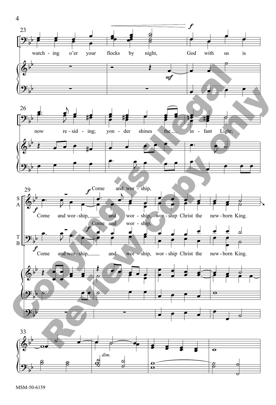 Angels from the Realms of Glory (Choral Score) 4-Part scores gallery preview page 4