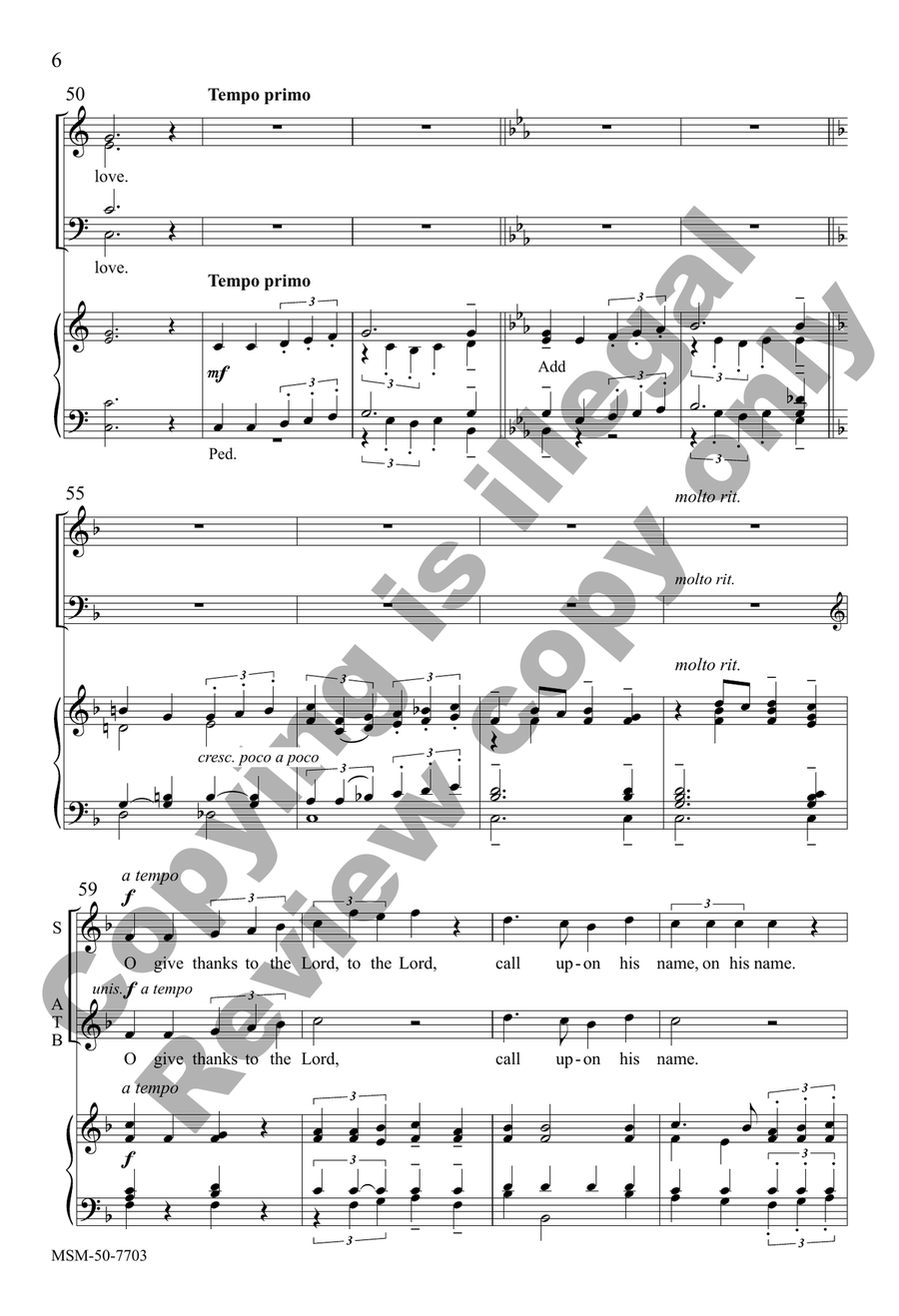 O Give Thanks to the Lord 4-Part scores gallery preview page 6