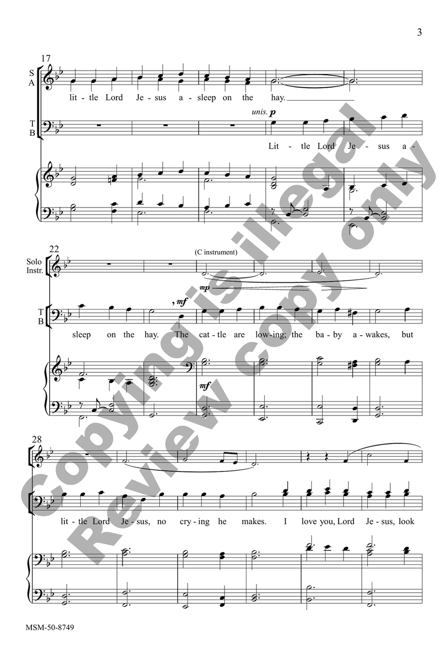 Away in a Manger (Choral Score) 4-Part scores gallery preview page 3