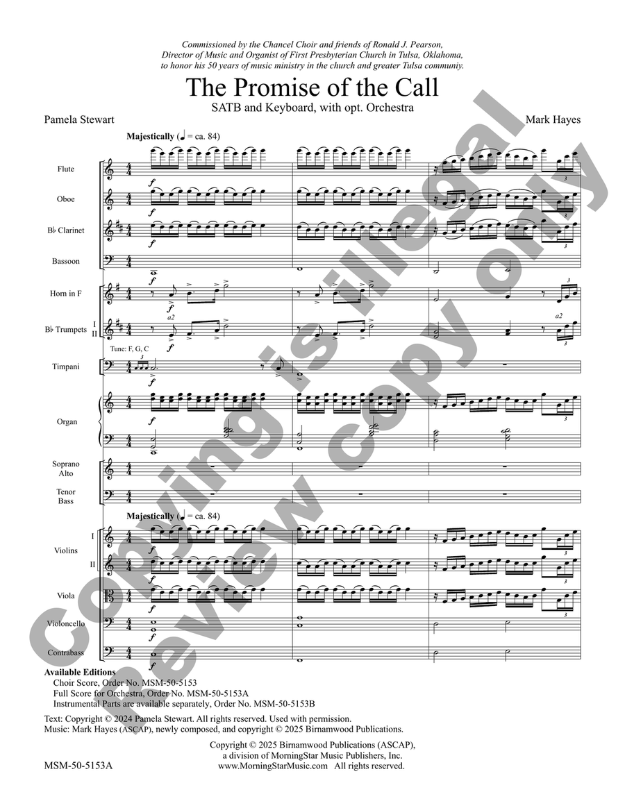 The Promise of the Call (Orchestra Score) Choir scores gallery preview page 2