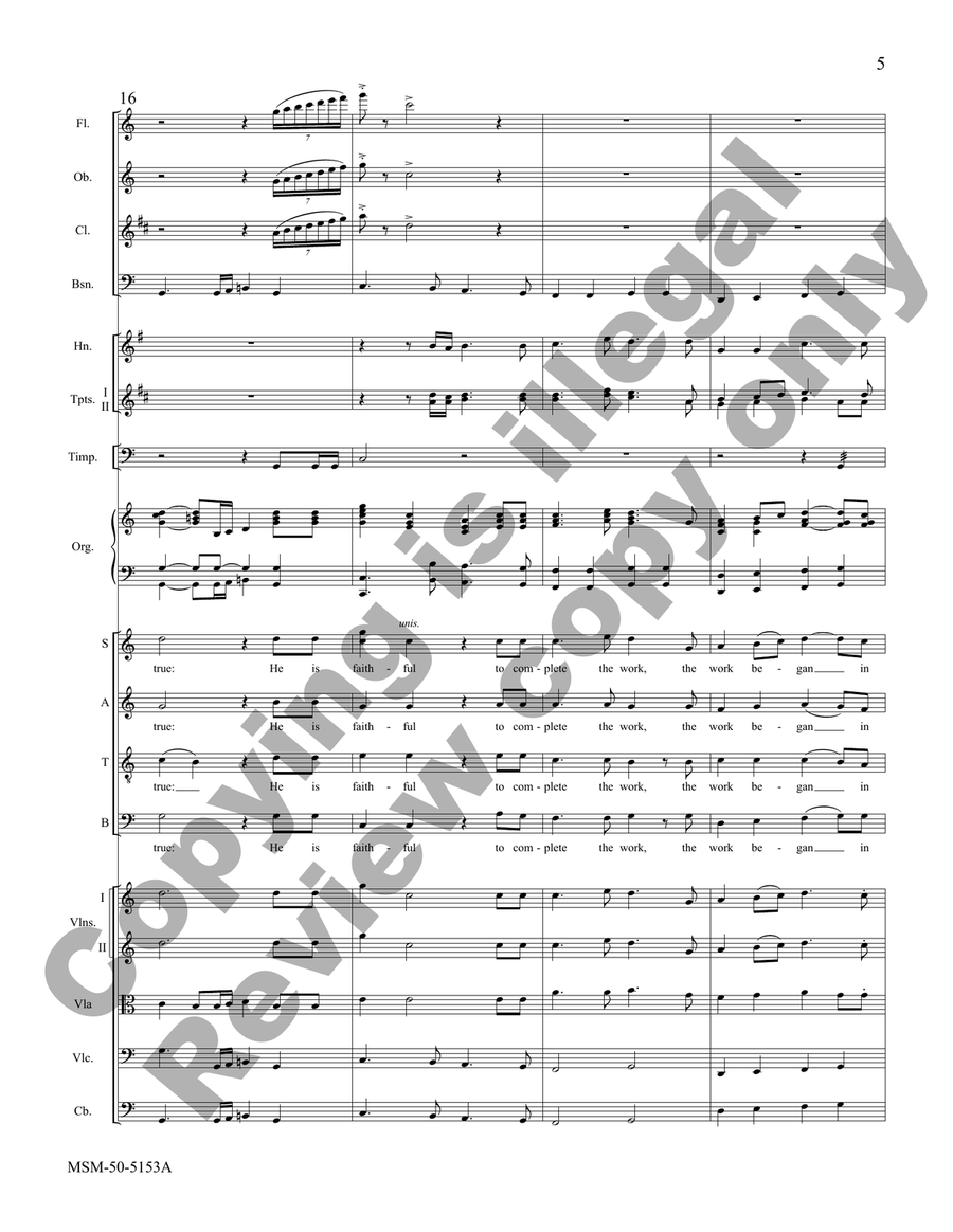 The Promise of the Call (Orchestra Score) Choir scores gallery preview page 5