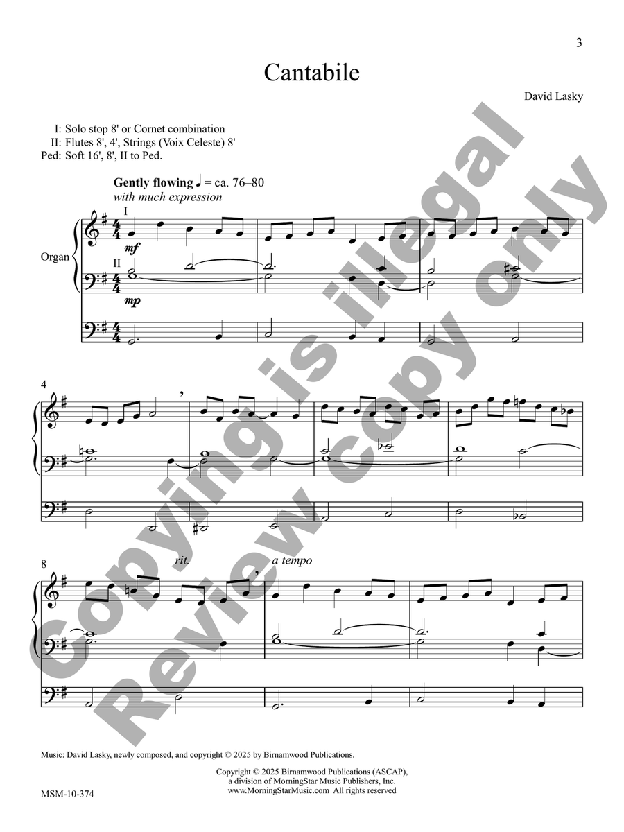 Five Lyrical Pieces for Organ Organ Solo scores gallery preview page 3