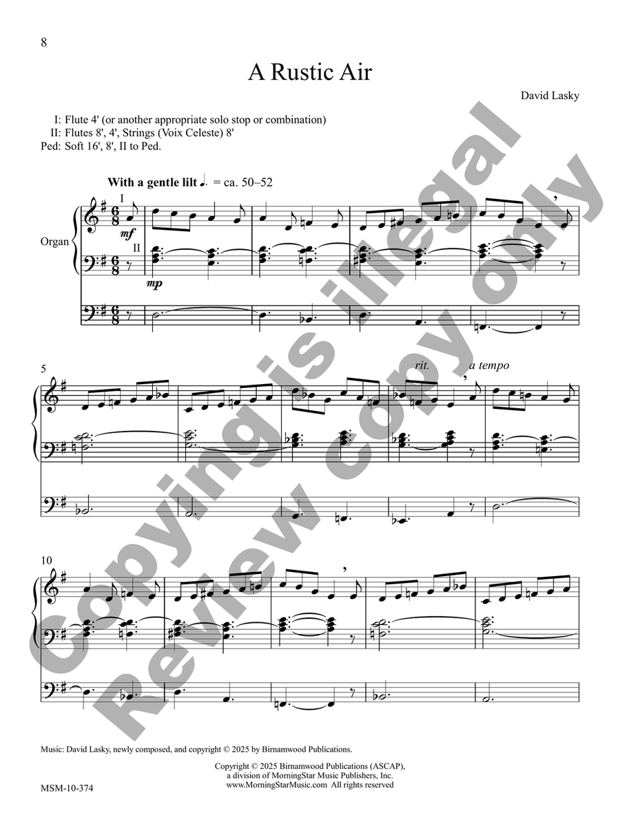 Five Lyrical Pieces for Organ Organ Solo scores gallery preview page 4