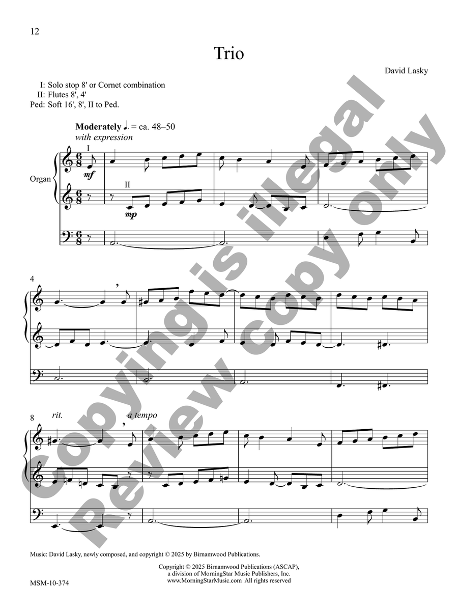 Five Lyrical Pieces for Organ Organ Solo scores gallery preview page 5