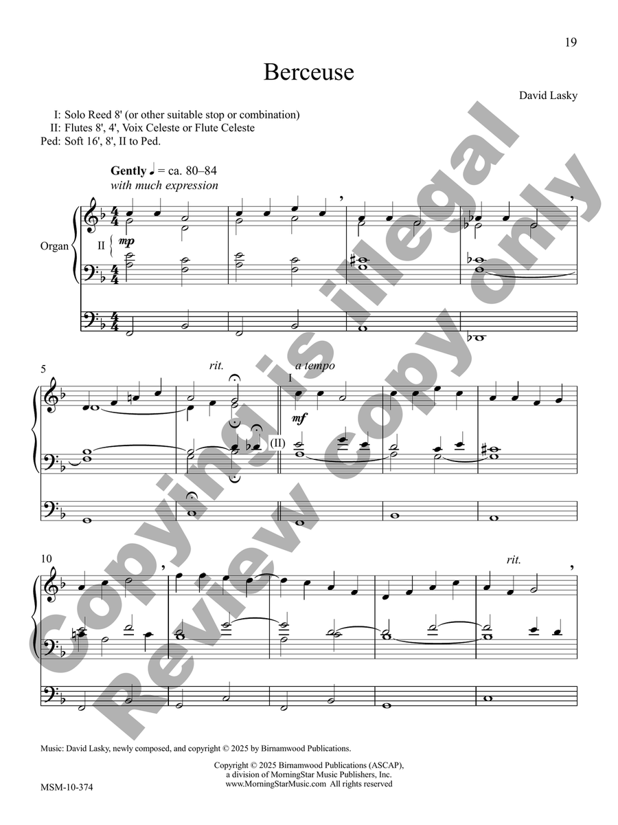 Five Lyrical Pieces for Organ Organ Solo scores gallery preview page 7