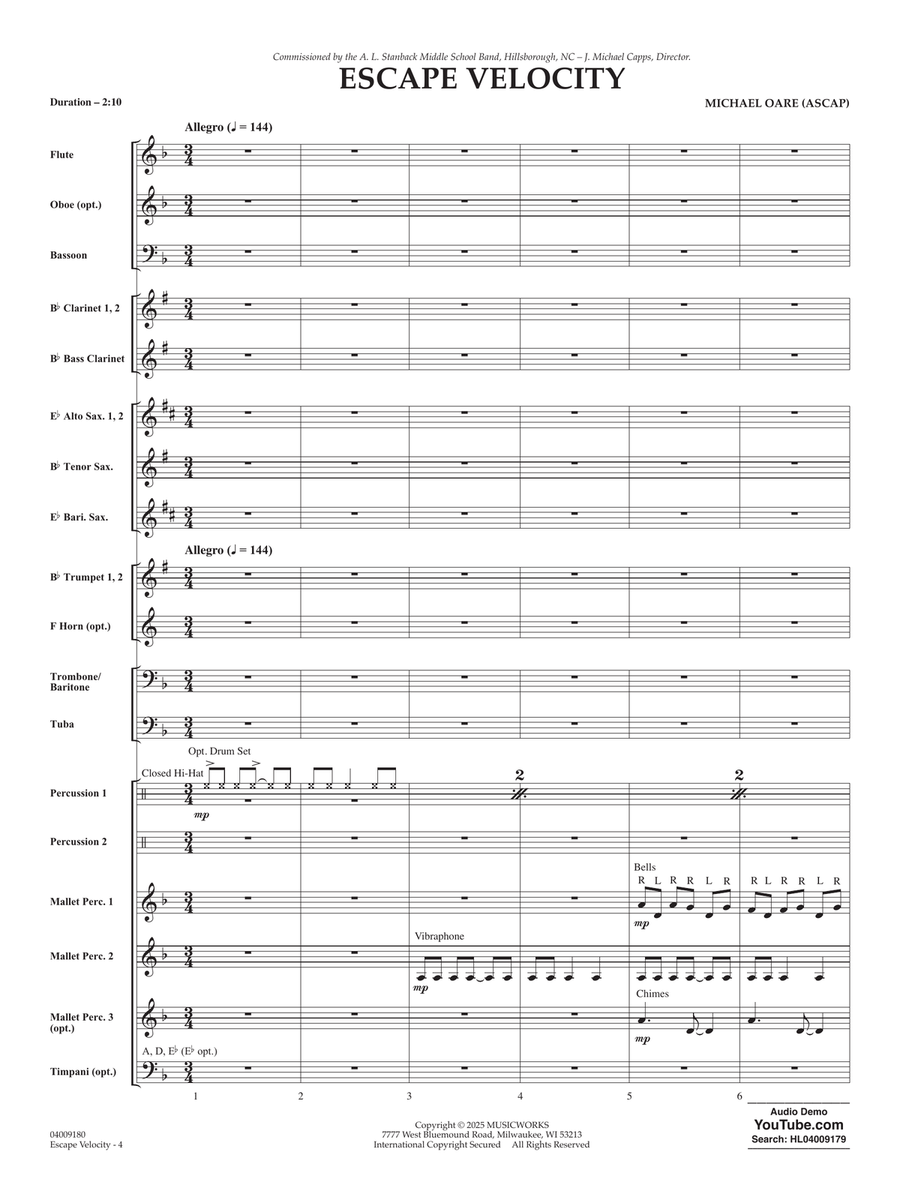 Escape Velocity - Conductor Score (Full Score) Concert Band scores gallery preview page 3