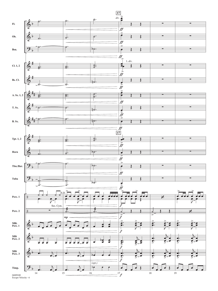 Escape Velocity - Conductor Score (Full Score) Concert Band scores gallery preview page 5