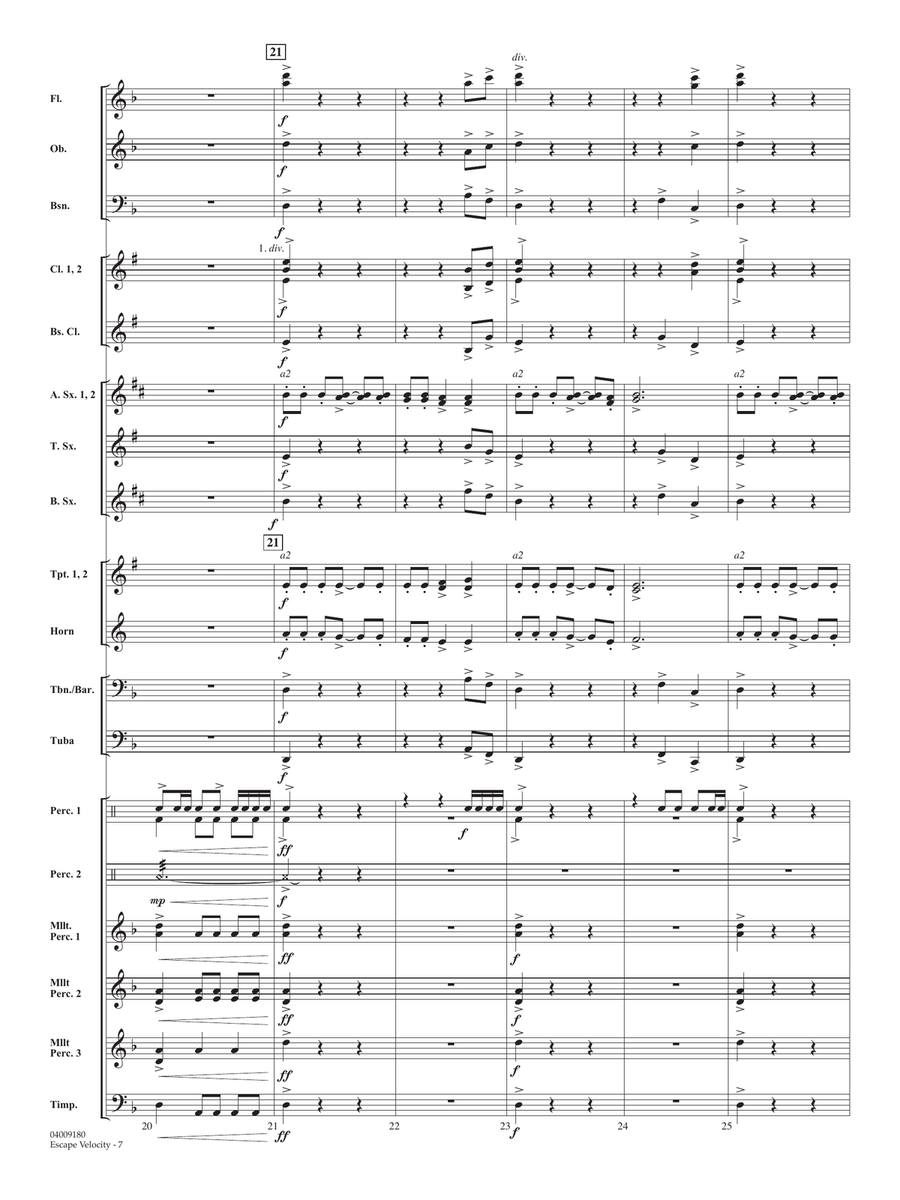 Escape Velocity - Conductor Score (Full Score) Concert Band scores gallery preview page 6
