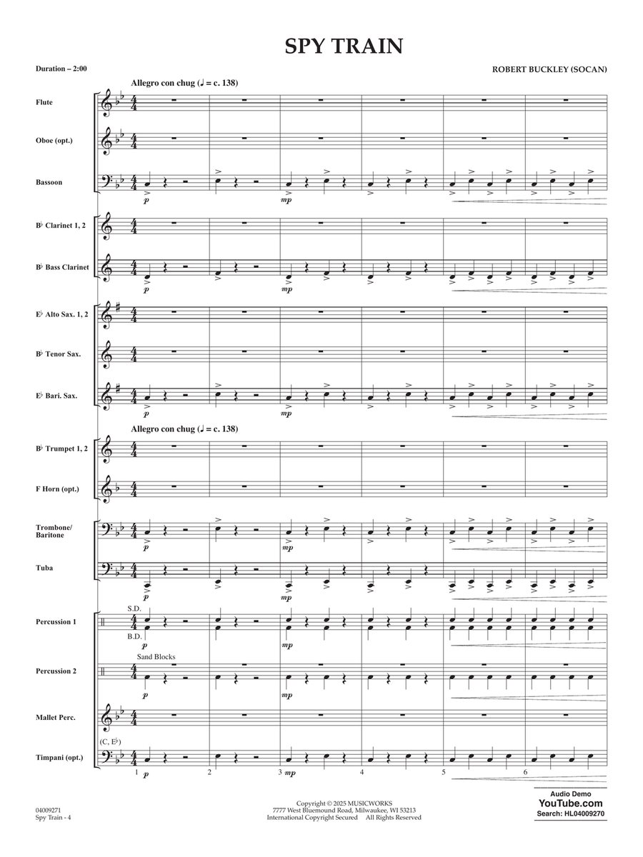 Spy Train - Conductor Score (Full Score) Concert Band scores gallery preview page 3