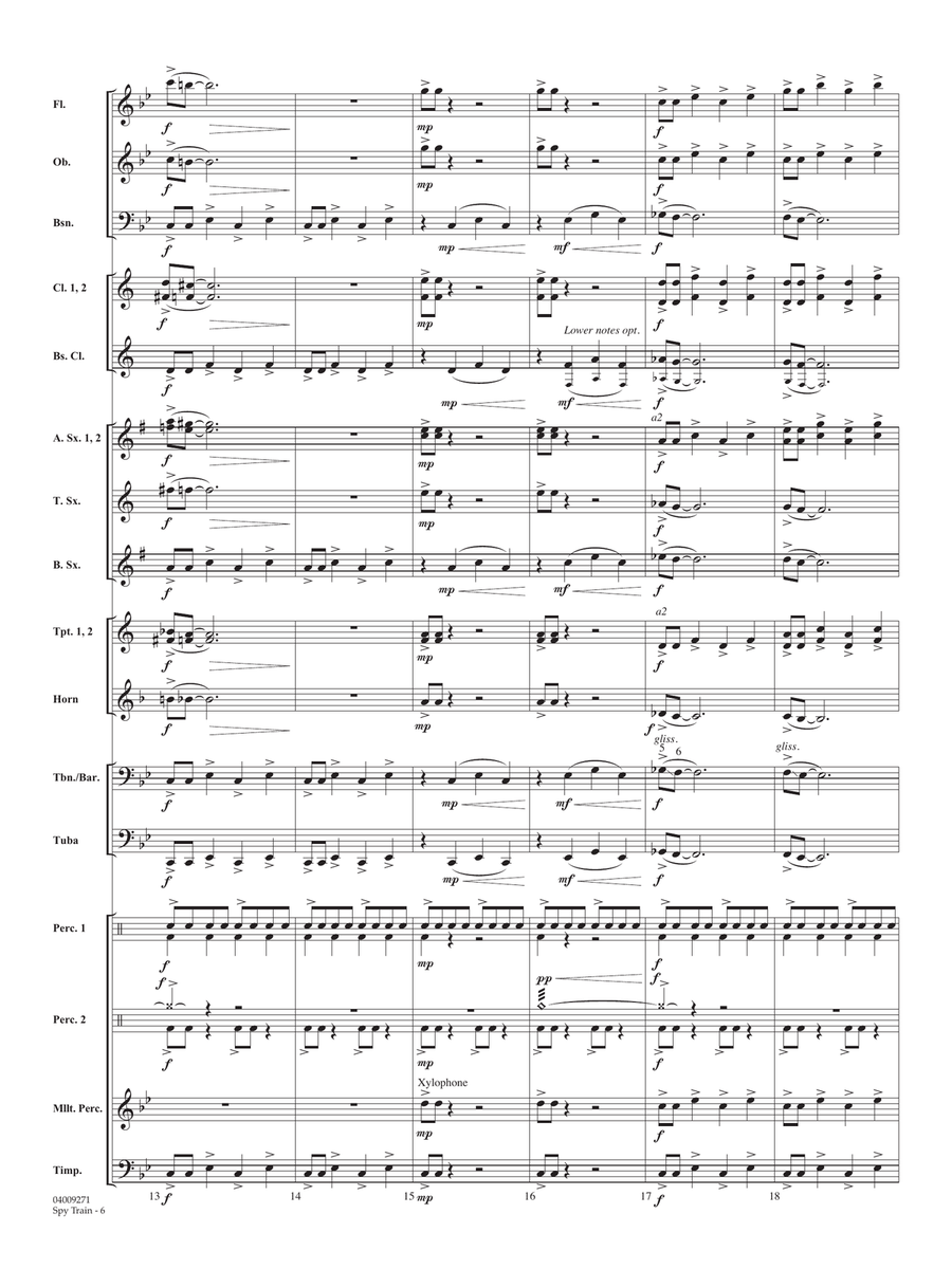 Spy Train - Conductor Score (Full Score) Concert Band scores gallery preview page 5