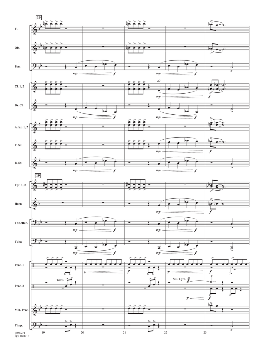 Spy Train - Conductor Score (Full Score) Concert Band scores gallery preview page 6