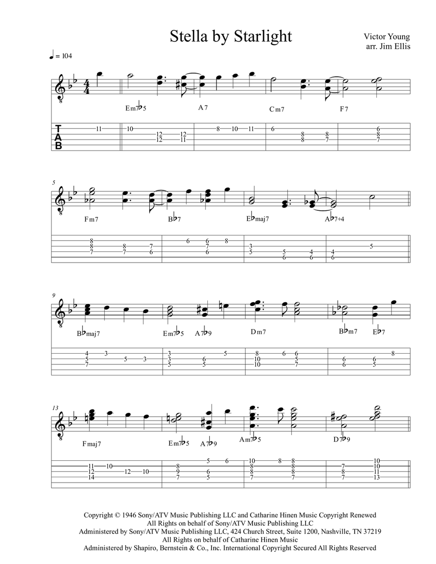 Stella By Starlight Electric Guitar scores gallery preview page 1