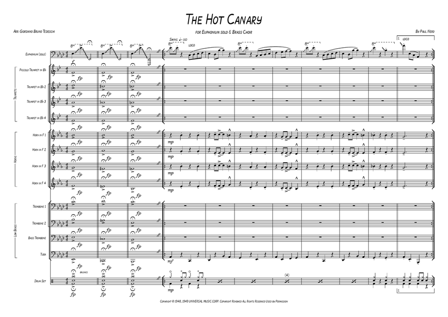 The Hot Canary The Hot Canary Baritone Horn TC scores gallery preview page 1