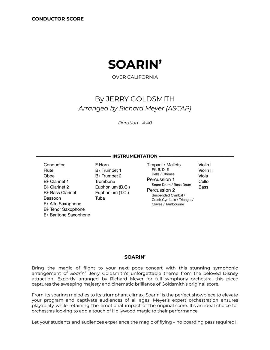 Soarin' Over California Full Orchestra scores gallery preview page 1