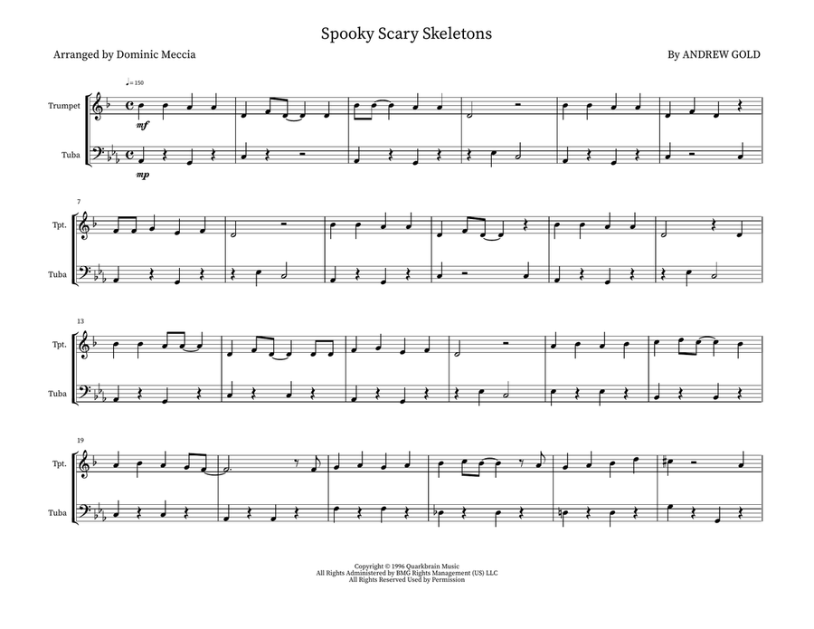 Spooky Scary Skeletons Spooky Scary Skeletons Brass Duet scores gallery preview page 1