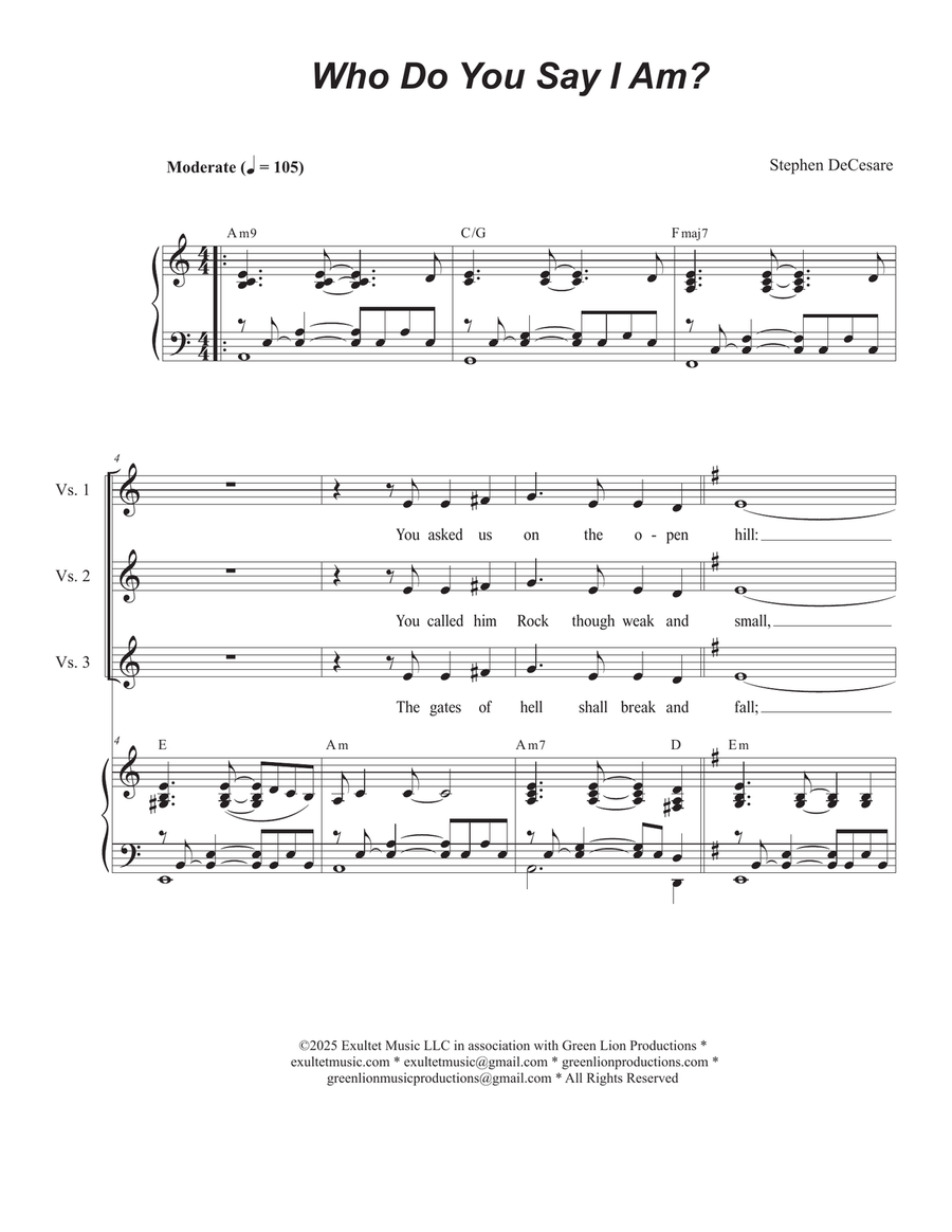 Who Do You Say I Am? (2-part choir - (TB) TB scores gallery preview page 1