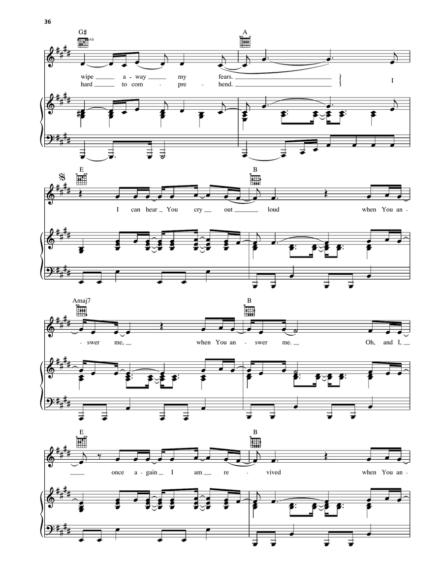 You Answer Me You Answer Me Piano, Vocal, Guitar scores gallery preview page 3