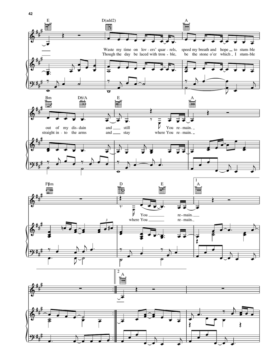 You Remain You Remain Piano, Vocal, Guitar scores gallery preview page 2