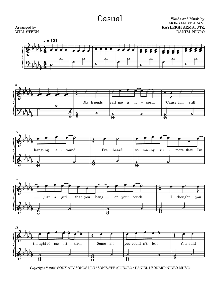 Casual Casual Easy Piano scores gallery preview page 1