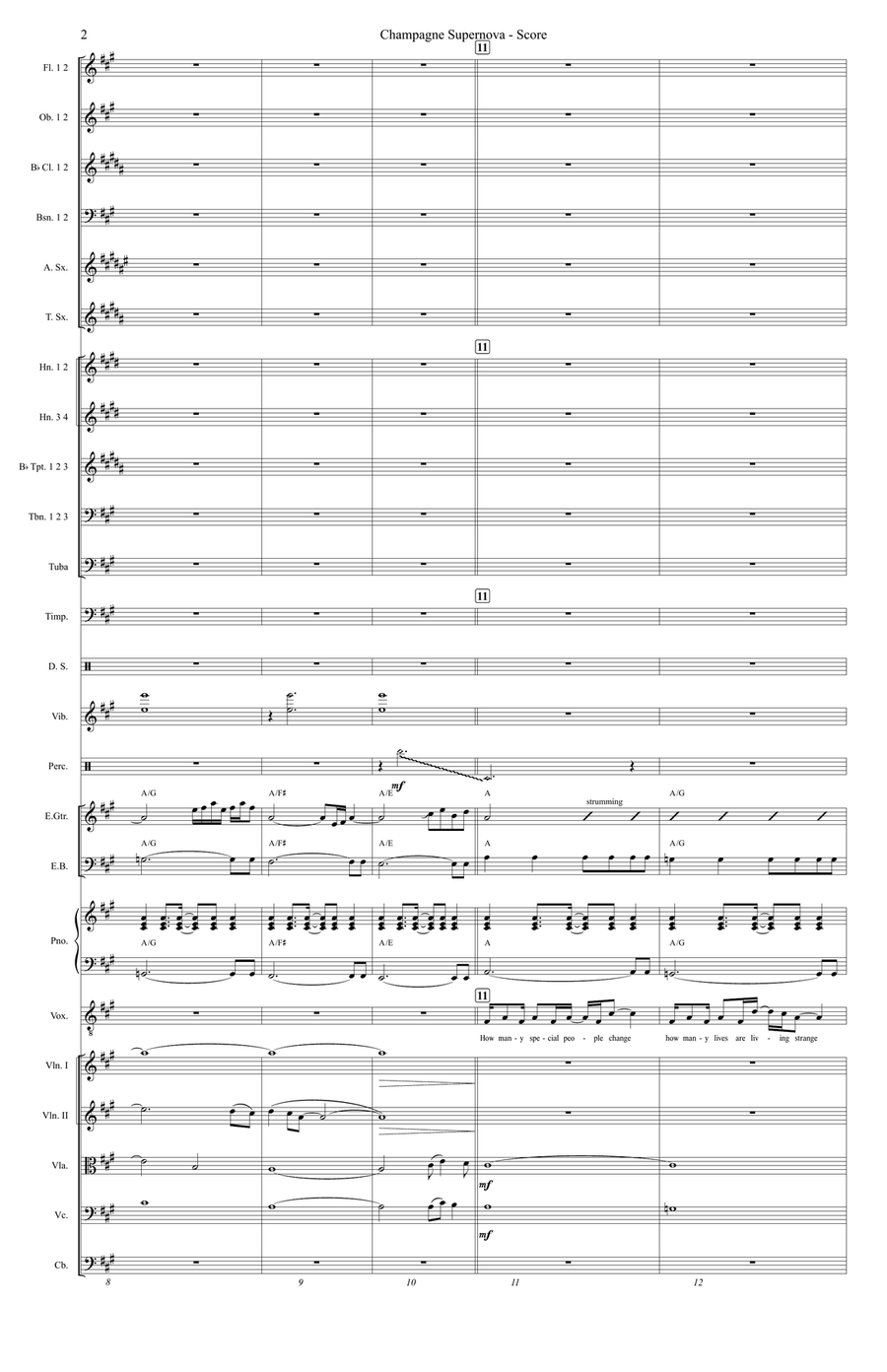Champagne Supernova Champagne Supernova Full Orchestra scores gallery preview page 2