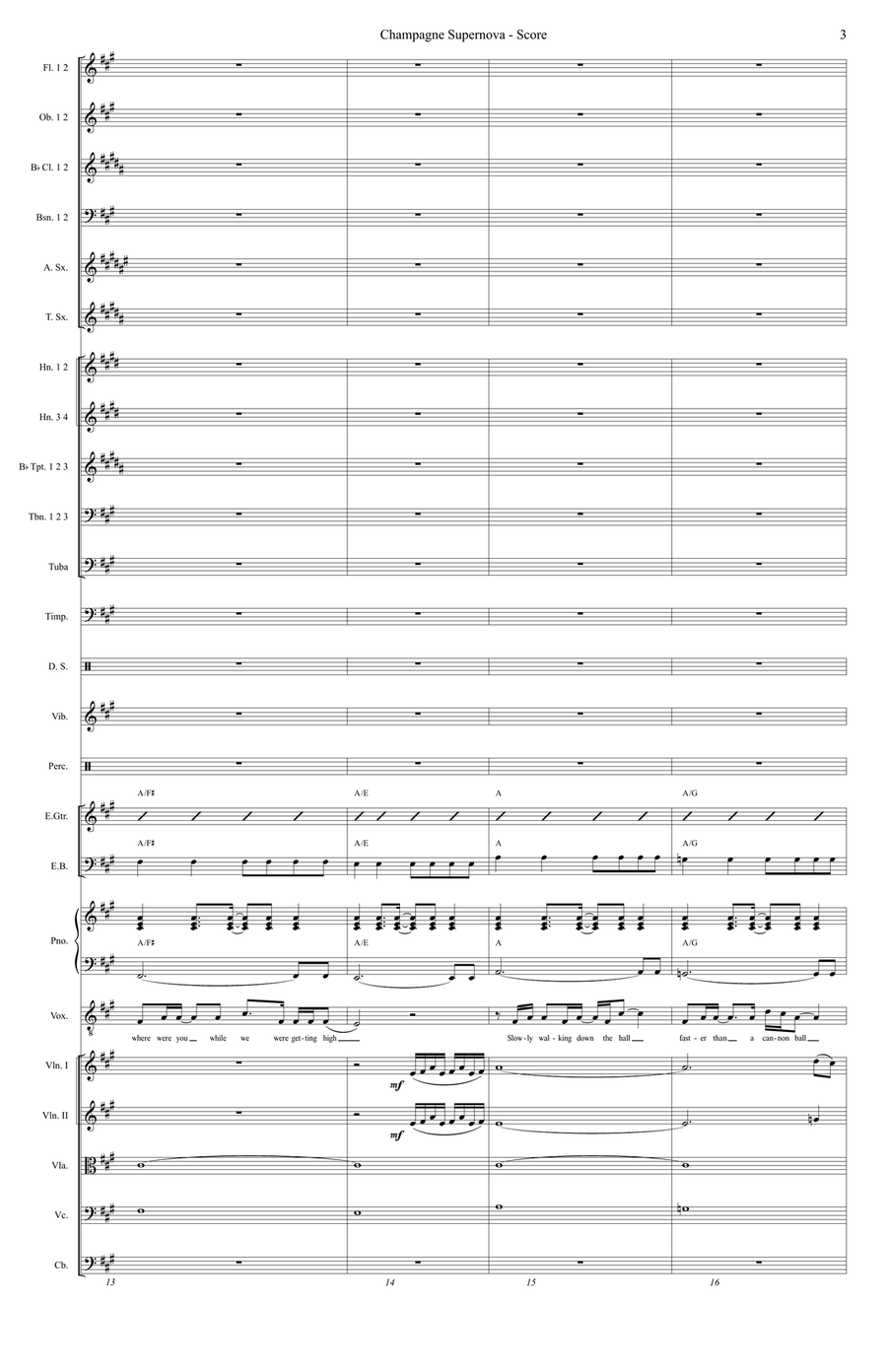 Champagne Supernova Champagne Supernova Full Orchestra scores gallery preview page 3